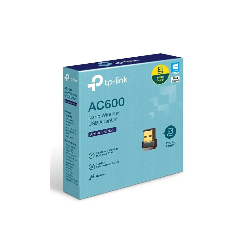 TP-LINK AC600 USB Adapter Archer T2U Nano