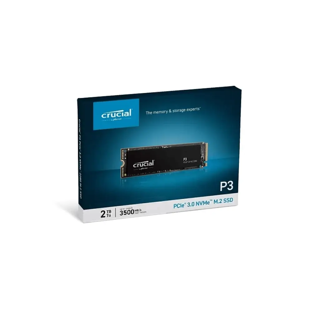 Crucial P3 2TB SSD M.2  PCIe 3.0 NVMe SSD 3500MB/s– Baanbrekende Snelheid, Maximale Efficiëntie