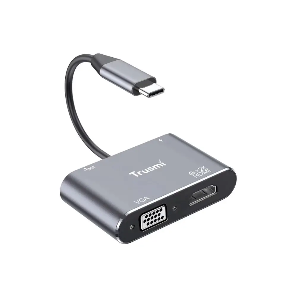Trusmi DS01-03 4-in-1 USB-C Adapter met Male & Female USB-C