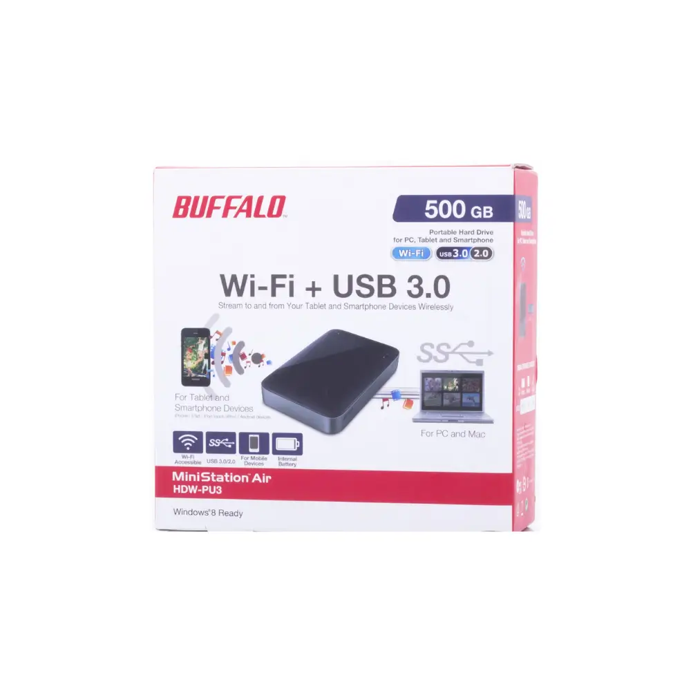 BUFFALO Hard Drive Wi-Fi + USB 3.0 MiniStation Air (HDW‑PDU3 series)