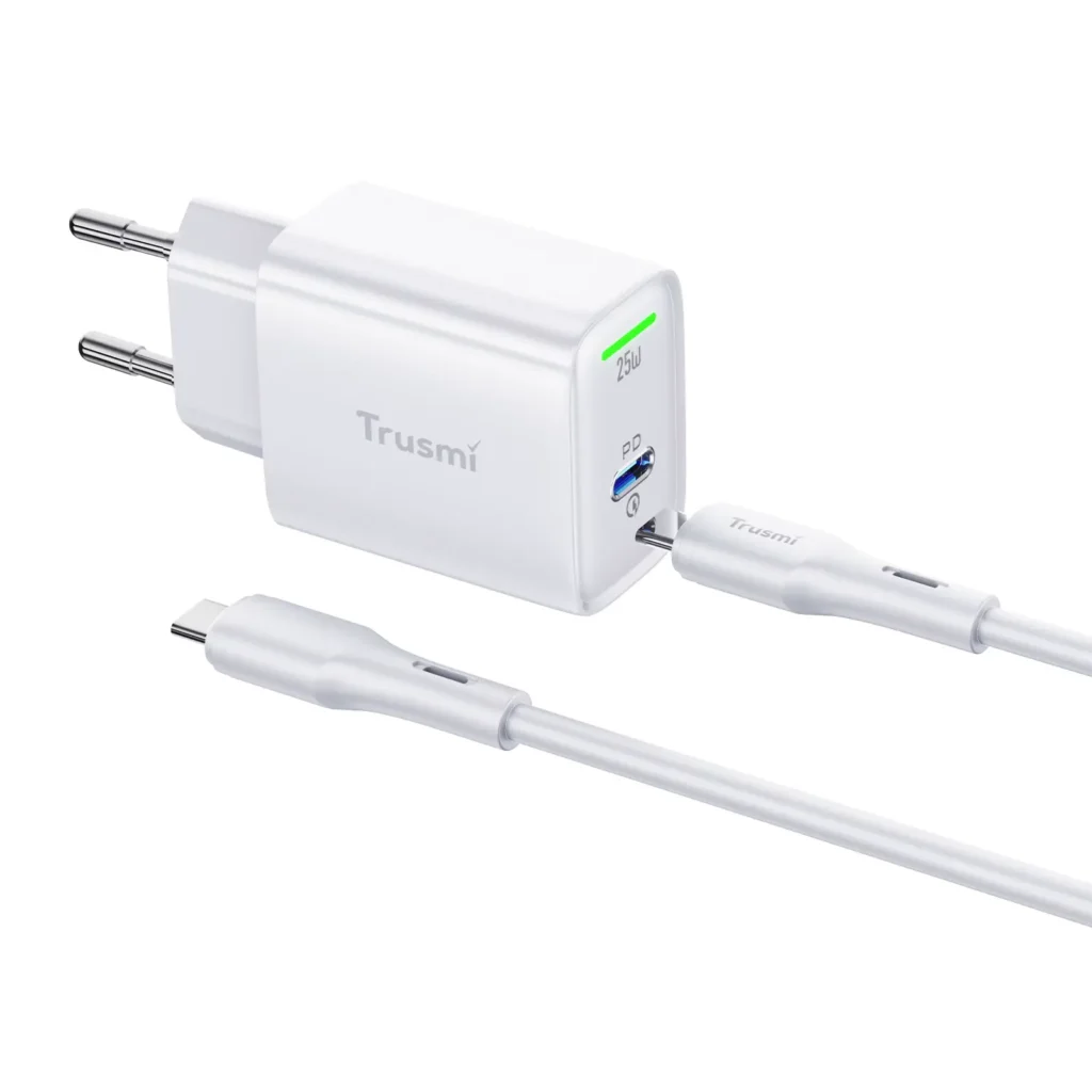 Trusmi 25W Adapter USB-C + 60W Kabel (EU) Wit
