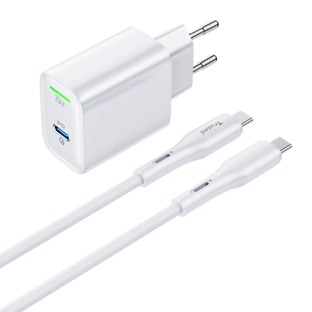 Trusmi 25W Adapter USB-C + 60W Kabel (EU) Wit
